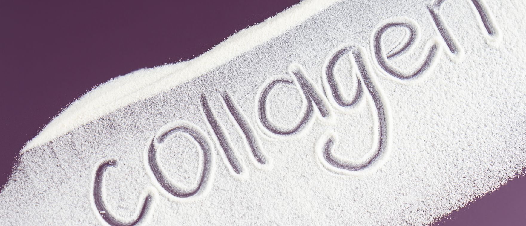 Collagen powder with the word “collagen” embossed on the surface